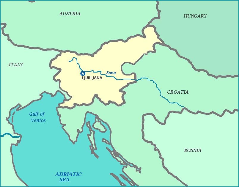 Карта Славенскага ўзбярэжжа