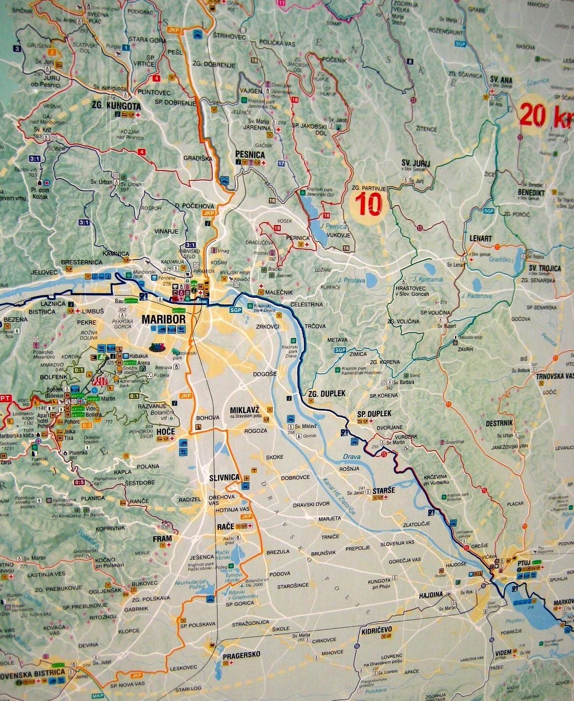 Карта Славеніі на ровары