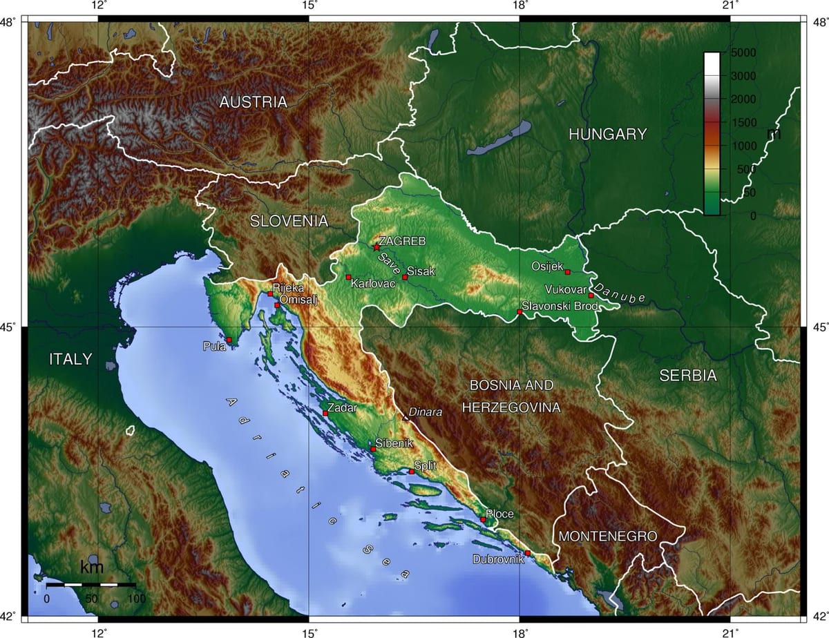 Тапаграфічная карта Славеніі