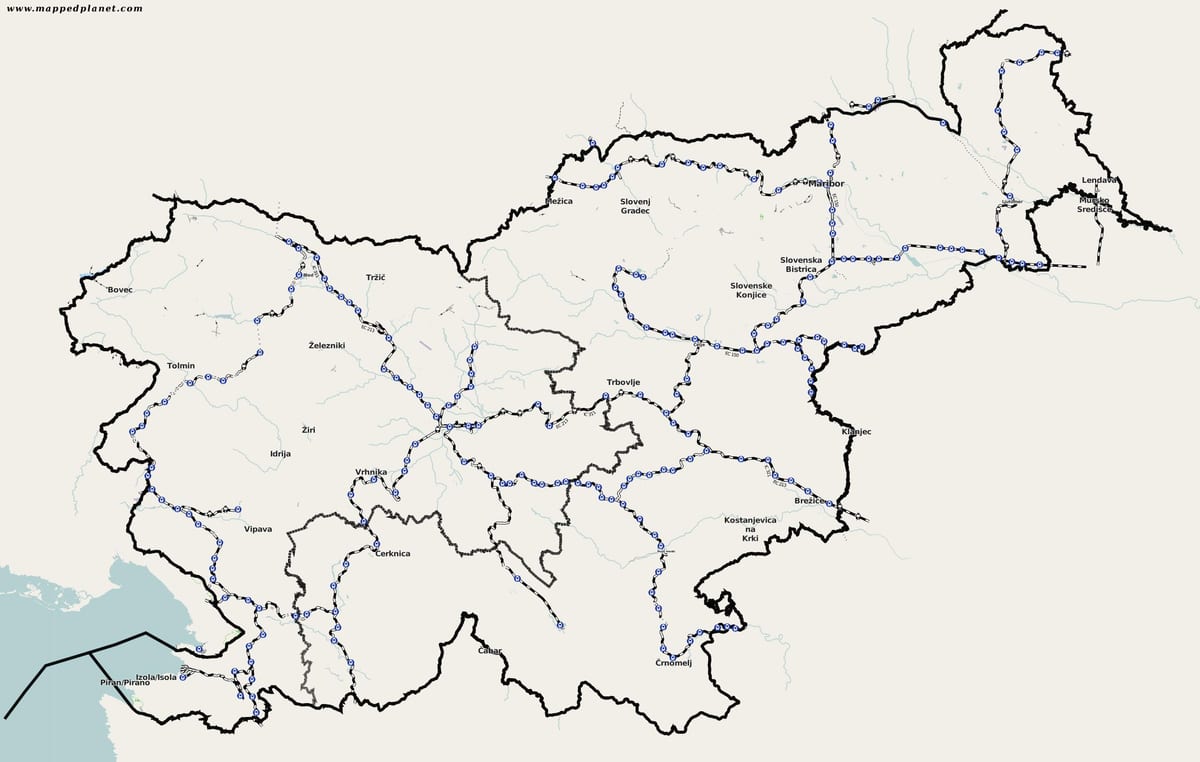 Цягнік Славеніі карце