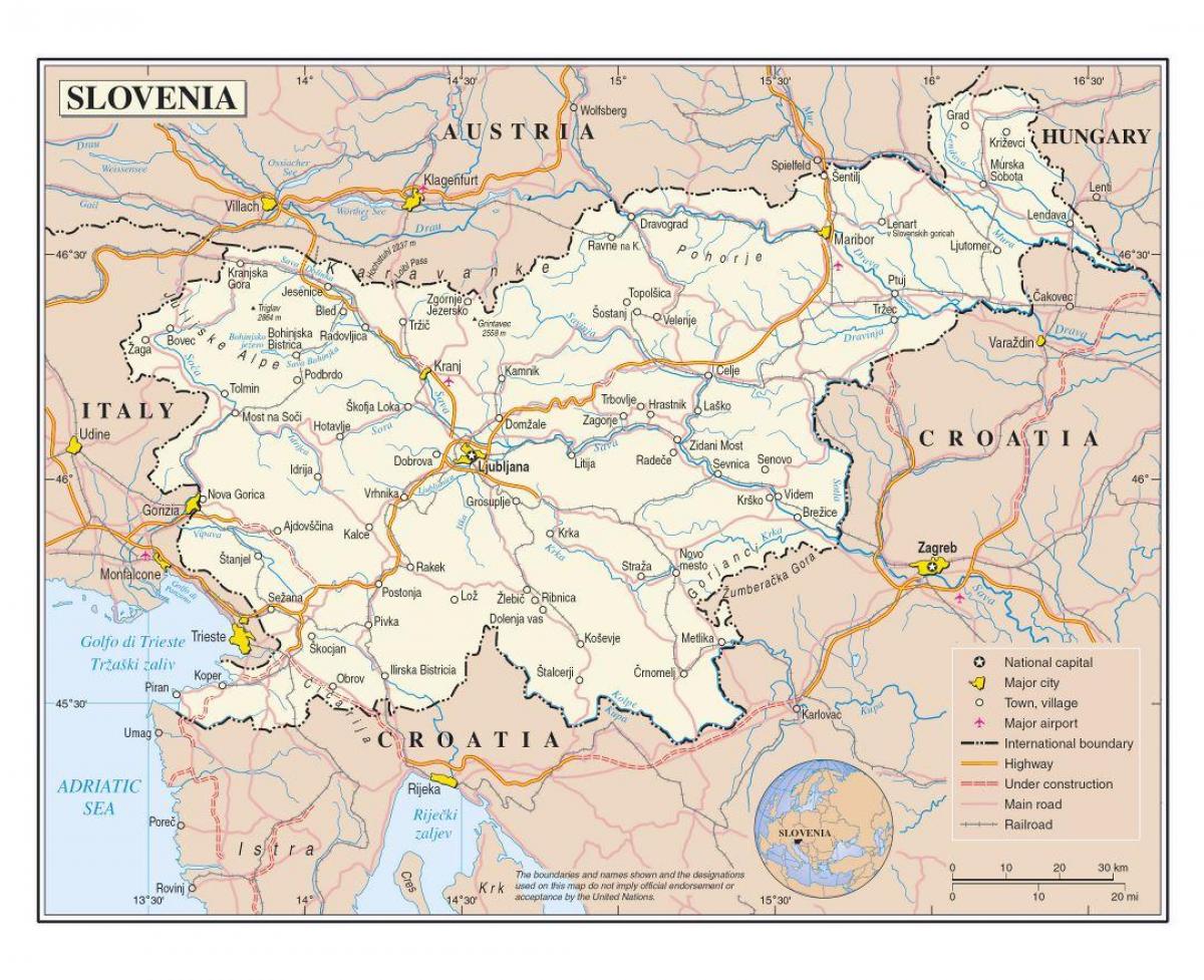 Карта горада Славеніі