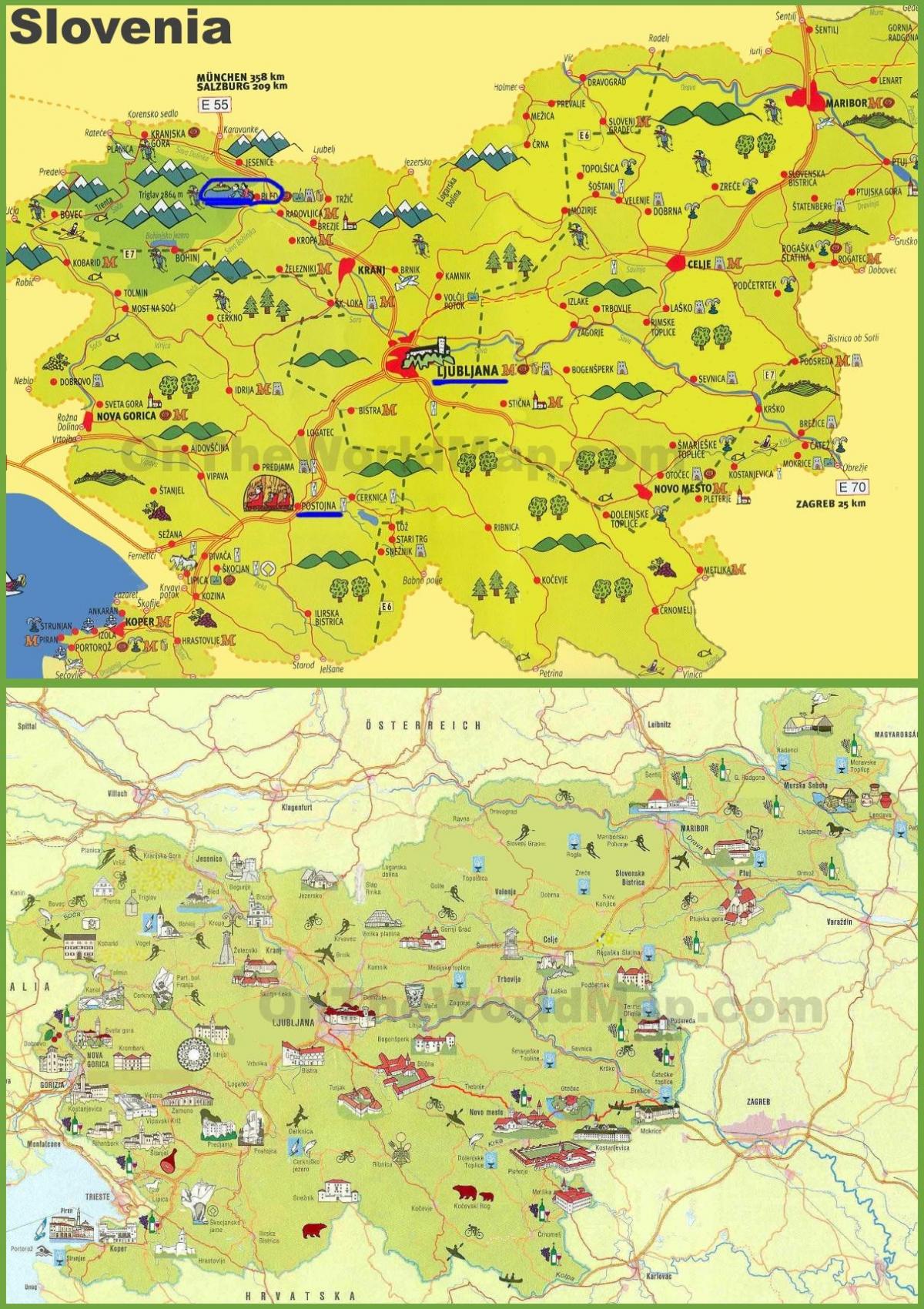 Славенія турыстычная карта