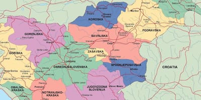 Карта Славеніі палітычных