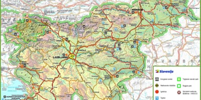 Карта Славеніі дарозе