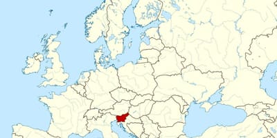 Размяшчэнне Славеніі на карце свету