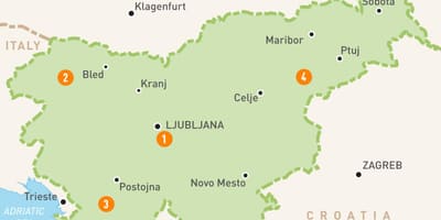 Карта рэгіёнаў Славеніі