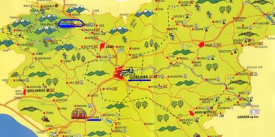 Карта Славенія славутасці