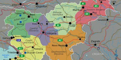 Славенія славутасці карта